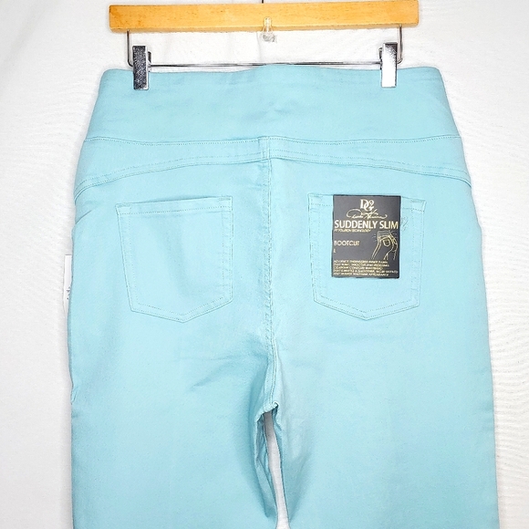 Diane Gilman DG2 suddenly slim jeans. Aqua blue, bootcut, Size Large. - Picture 8 of 13